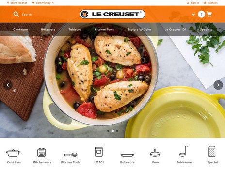 Le Creuset's new look was a highly readable improvement.