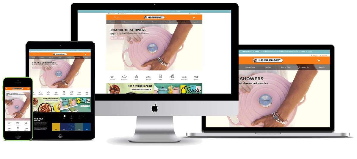 LeCrueset.com mockups